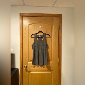 Fifth Sun Women’s Size XL Grey “But First, Coffee” Razor Back Tank Top